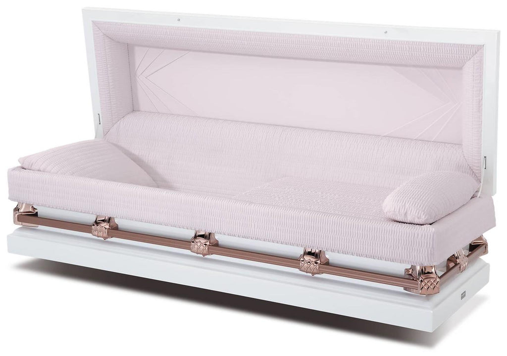 Batesville Gemini White/Pink Full Couch Steel Casket – Solace Caskets
