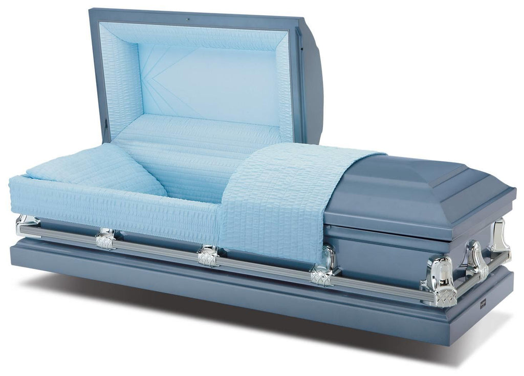 Batesville Gemini Blue Half Couch Steel Casket – Solace Caskets