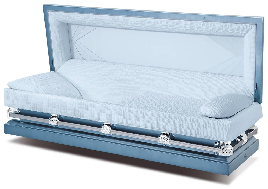 Batesville Gemini Blue Full Couch Steel Casket – Solace Caskets