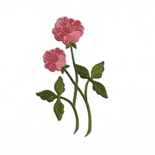 Roses pink embroidery for casket or coffin liners.