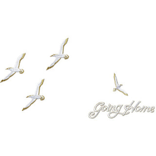 Going Home gold embroidery for casket or coffin liners.