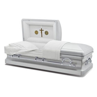 Batesville Platinum Stainless Steel Half Couch Casket