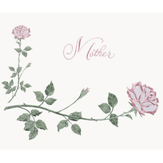 Pink Roses and Mother embroidery for casket or coffin liners.