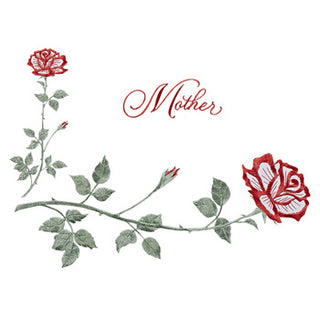258568 Red Mother embroidery for casket or coffin liners.