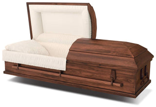 Titan Lynx medium brown half couch casket