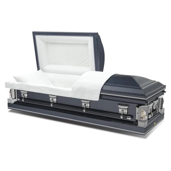 Batesville Neopolitan Blue Half Couch Steel Casket – Solace Caskets