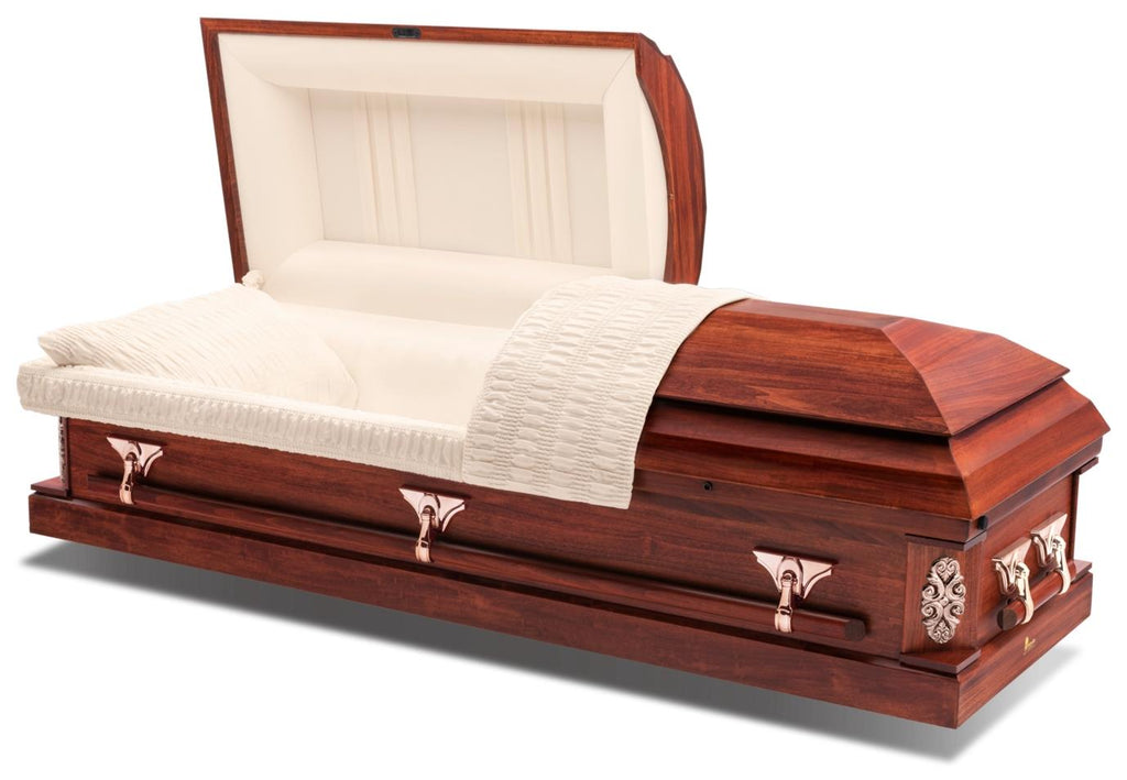 Batesville Dryden Cherry Half Couch Casket – Solace Caskets