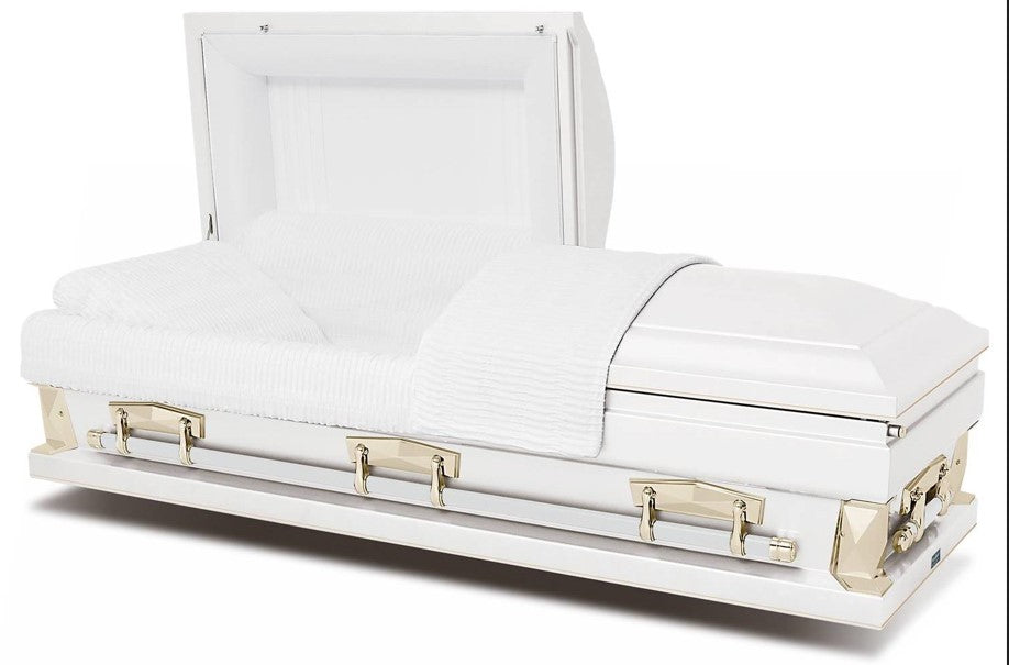 Batesville Hercules White 32" Half Couch Steel Casket – Solace Caskets