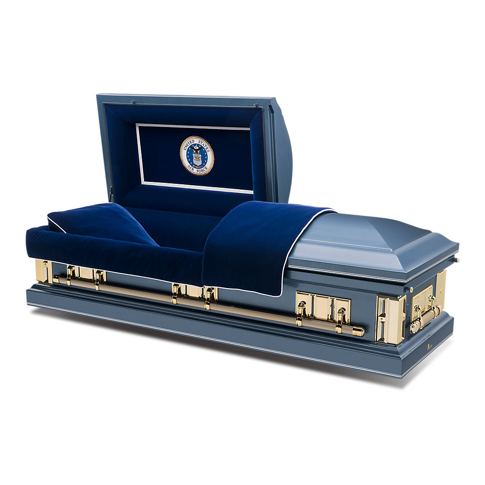 Batesville Sydney Blue Veteran Half Couch Steel Casket – Solace Caskets