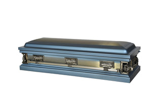 Solace Titan Last Supper Crystal Blue Full Couch Casket
