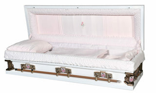solace titan white pink 27" plus size full couch casket