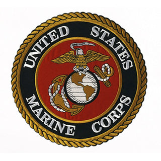 United States Marines seal embroidery for casket or coffin liners.