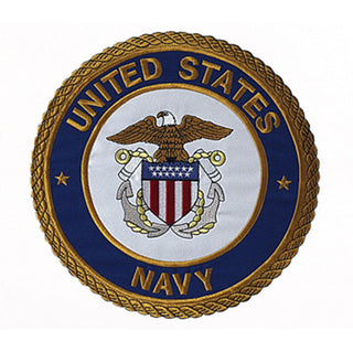 United States Navy seal embroidery for casket or coffin liners.