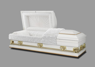 Empire White Plus Size Half Couch Casket
