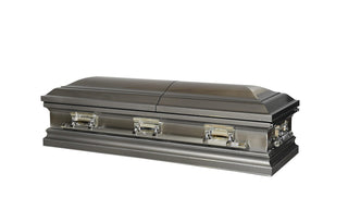 Solace Titan Belmont stainless steel half couch casket