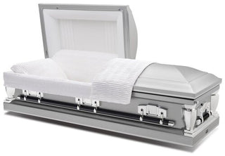 Solace Titan Virgo silver half couch casket
