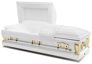 Solace Titan Virgo White Half Couch Casket