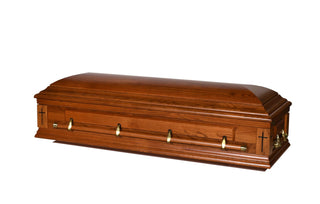 calvary oak couch casket
