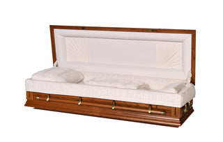calvary oak full couch casket