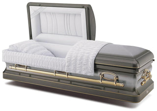 Batesville Greyson Silver Stainless Steel Half Couch Casket