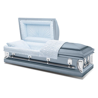 Solace Titan Misty Blue Half Couch casket