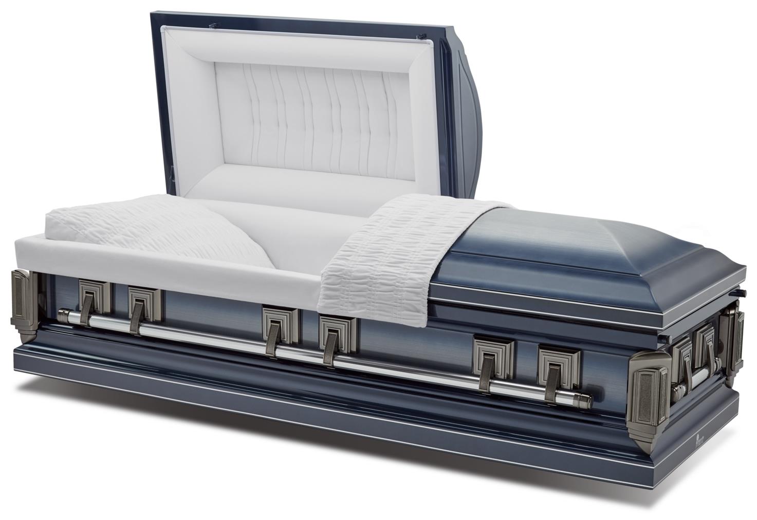 Batesville Silver Sapphire Stainless Steel Half Couch Casket – Solace ...