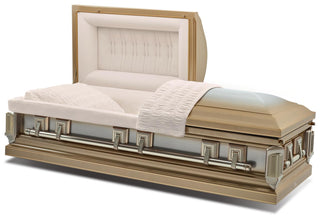 Batesville Golden Sand Stainless Steel Half Couch Casket