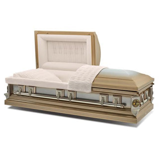 Batesville Golden Sand Stainless Steel Half Couch Casket
