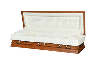 Ratlin Oak Full Couch Casket