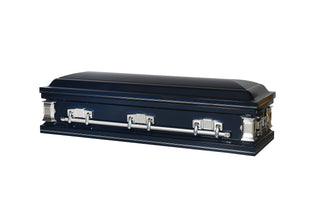 Patriot Dark Blue Full Couch Steel Casket