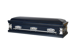 Patriot Dark Blue Full Couch Steel Casket