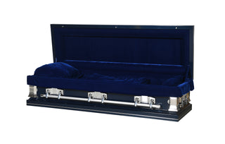Patriot Dark Blue Full Couch Steel Casket