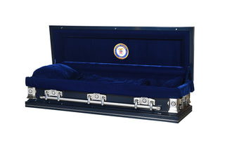 Patriot Dark Blue Full Couch Steel Casket
