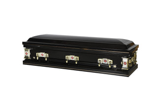 Patriot Black Full Couch Steel Casket