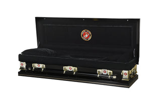 Patriot Black Full Couch Steel Casket