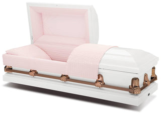Batesville Gemini White/Pink Half Couch Casket