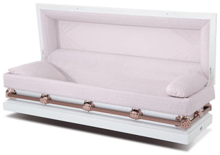 Batesville Gemini White/Pink Full Couch Casket