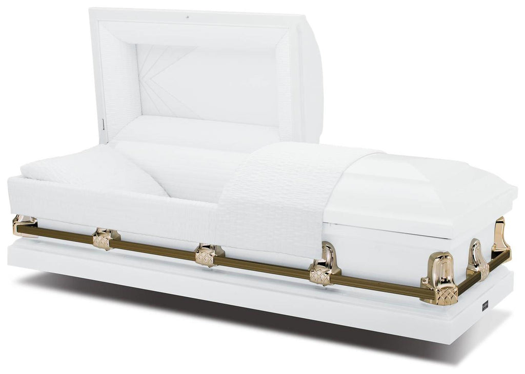 Batesville Gemini White Half Couch Steel Casket – Solace Caskets