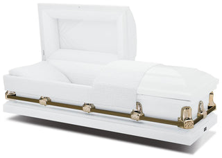 Batesville Gemini White Half Couch Casket