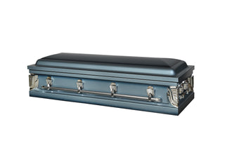 Monarch Powder Blue Full Couch Steel Casket