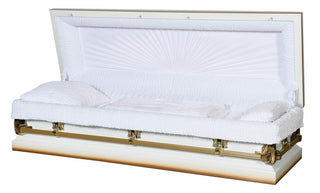 Solace Titan Aries Sunburst White Full Couch casket