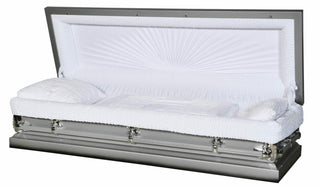 Solace Titan Aries sunburst silver full couch casket