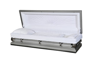 Trinity Silver Full Couch Steel Casket