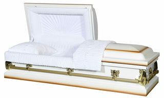 Solace Titan Aries Sunburst White Half Couch casket