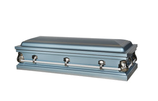 Trinity Light Blue Full Couch Steel Casket
