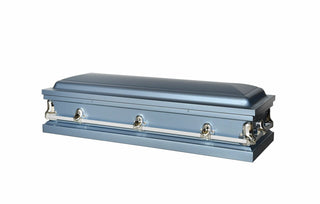 vega powder blue full couch casket