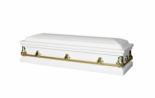 vega white full couch casket