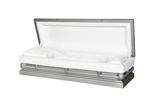 Alex Steel Silver Full Couch Casket