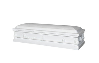 Alex Steel White/Pink Full Couch Casket