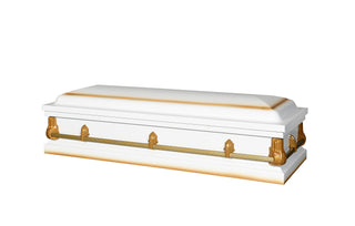 Alex Steel White Full Couch Casket